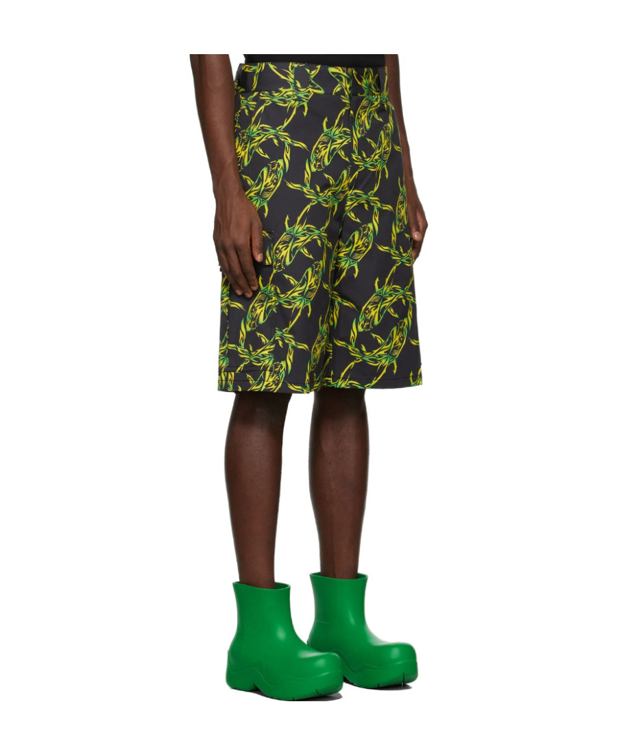 Msgm Shark Chain-print Bermuda Shorts In Green