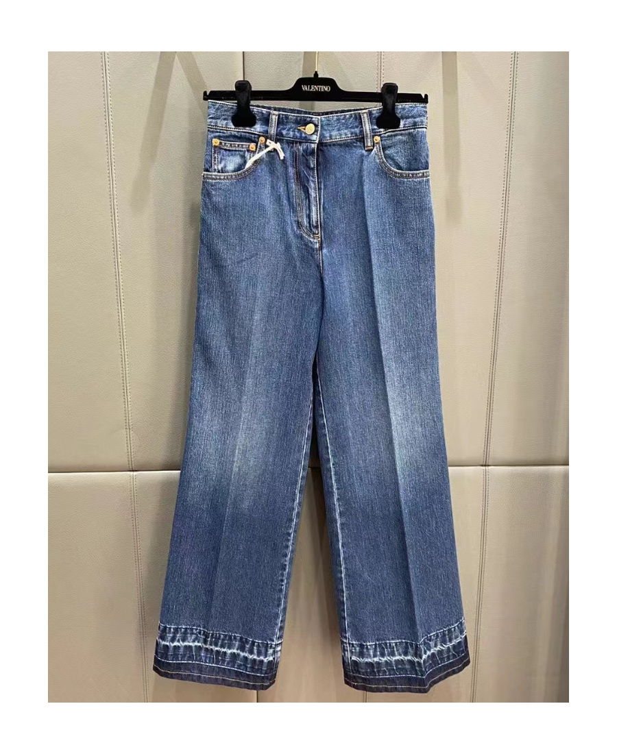 Valentino High-rise Wide-leg Jeans In Blue