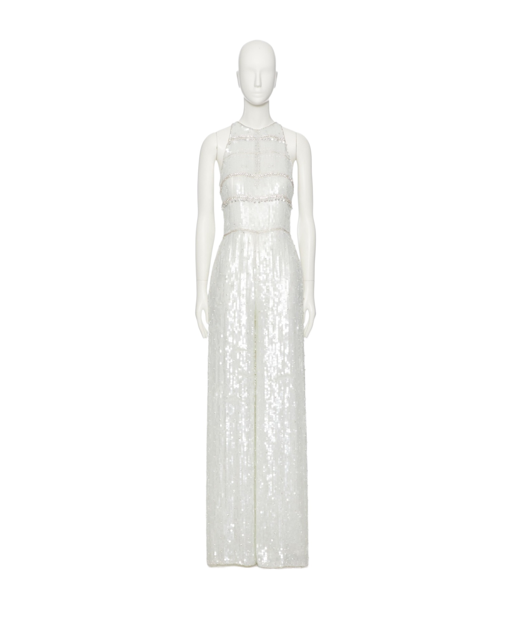 Valentino Sleeveless Jumpsuit In Menta/strass