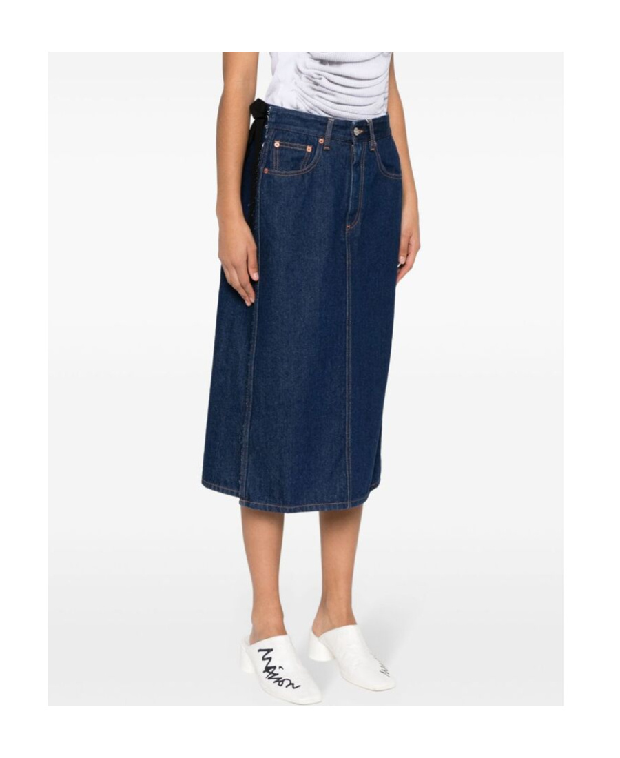 MM6 MAISON MARGIELA DENIM WRAP MIDI SKIRT