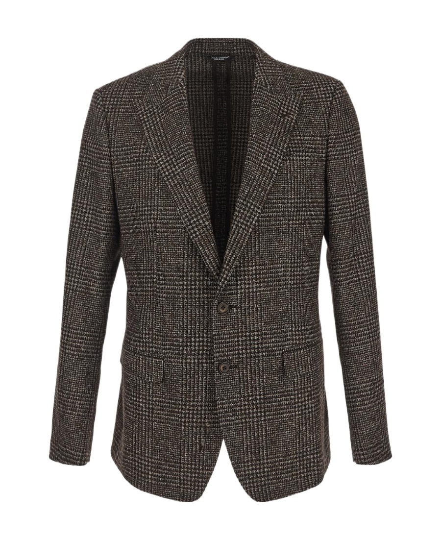 Dolce & Gabbana Prince Of Wales Single-breasted Blazer In Black