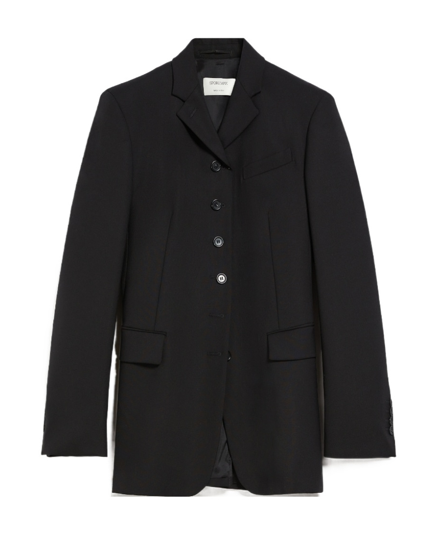 Sportmax Single-breasted Wool Suit Jacket In Black