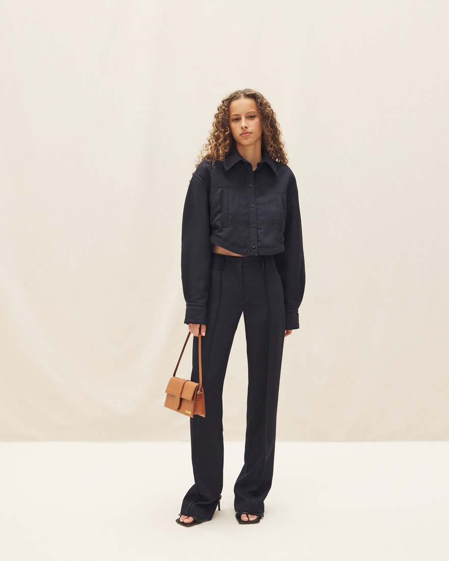 Jacquemus High-rise Straight-leg Trousers In Black