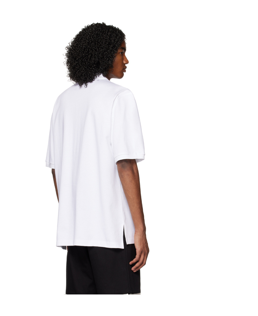 Moschino Logo Short-sleeved Polo Shirt In White