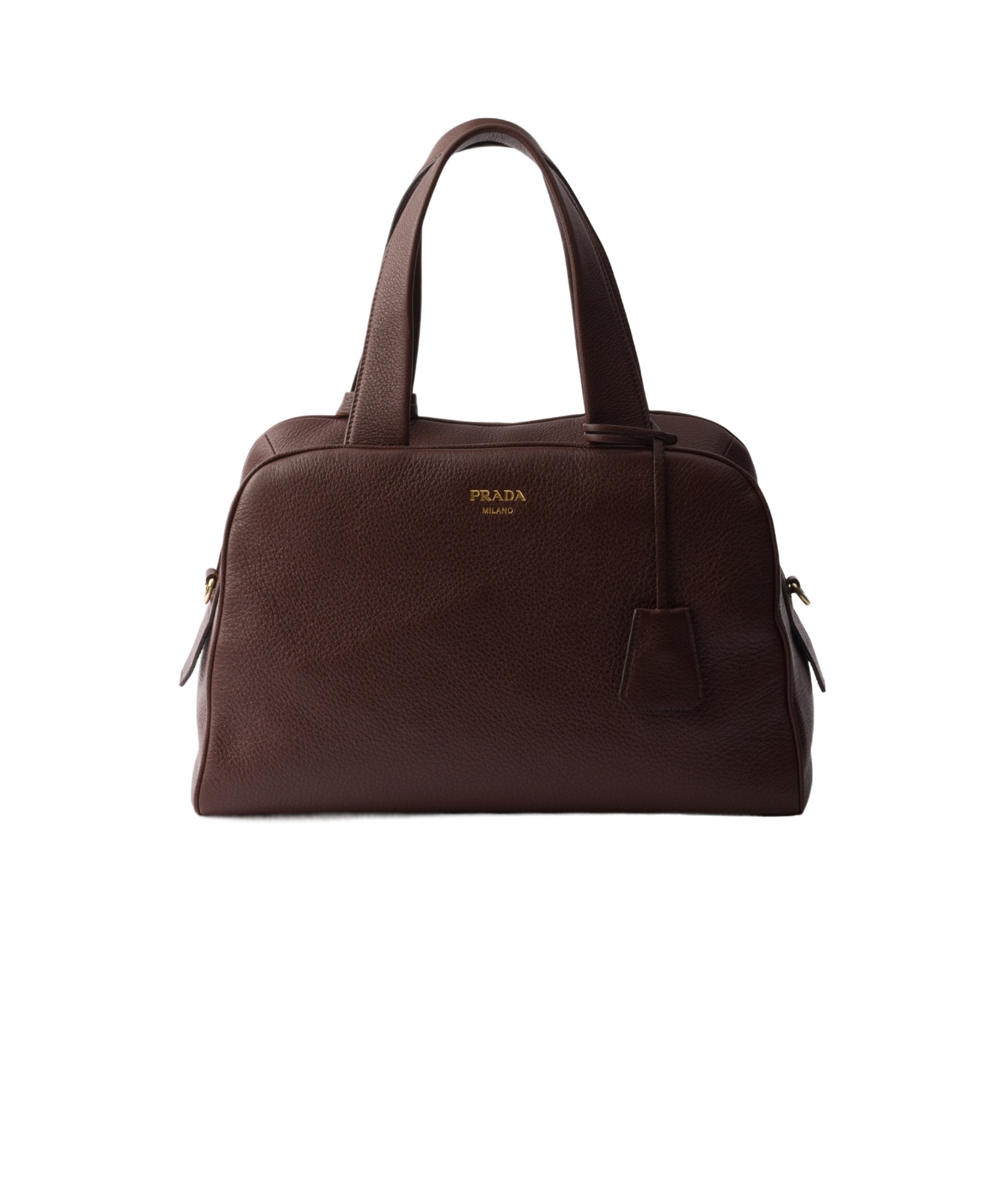 Prada Logo-printed Zipped Tote Bag In Brown