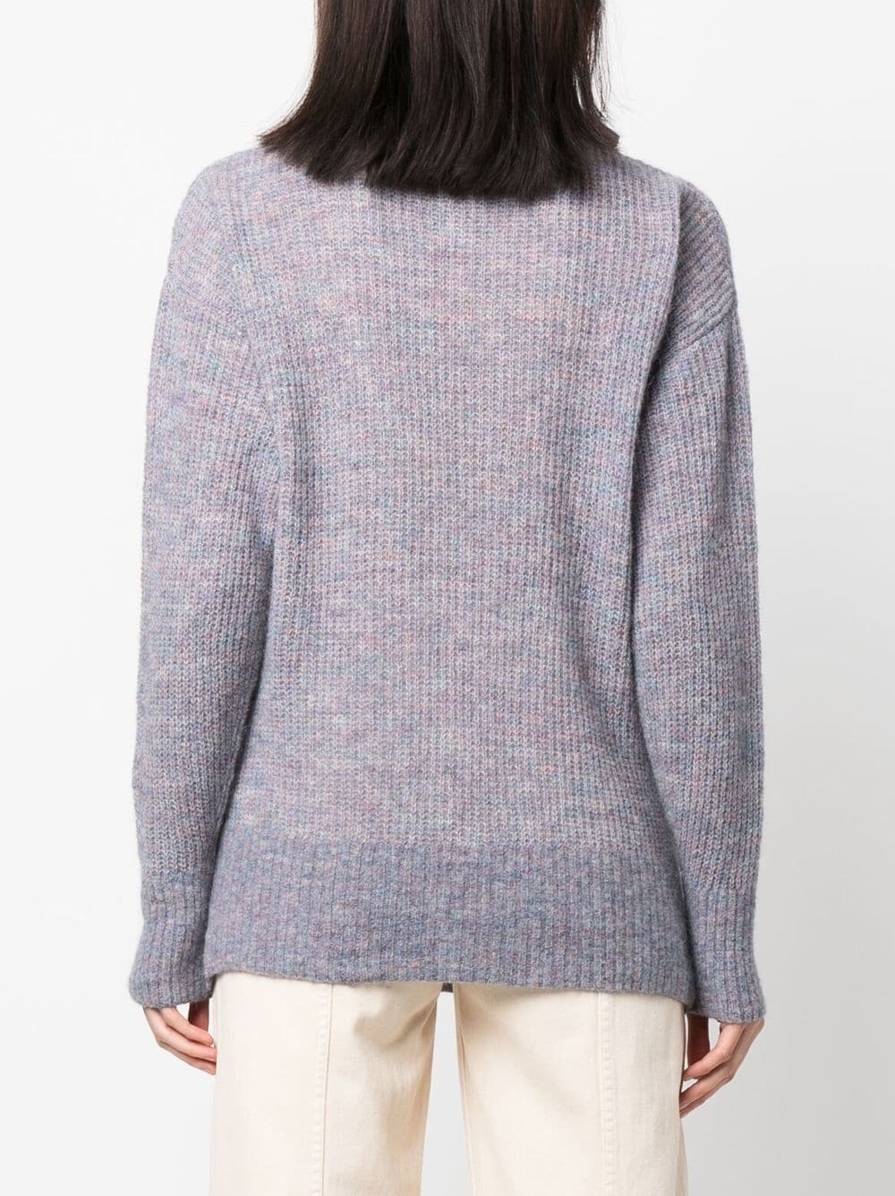 Iro Mélange Ribbed-knit Turtleneck Sweater In Gray