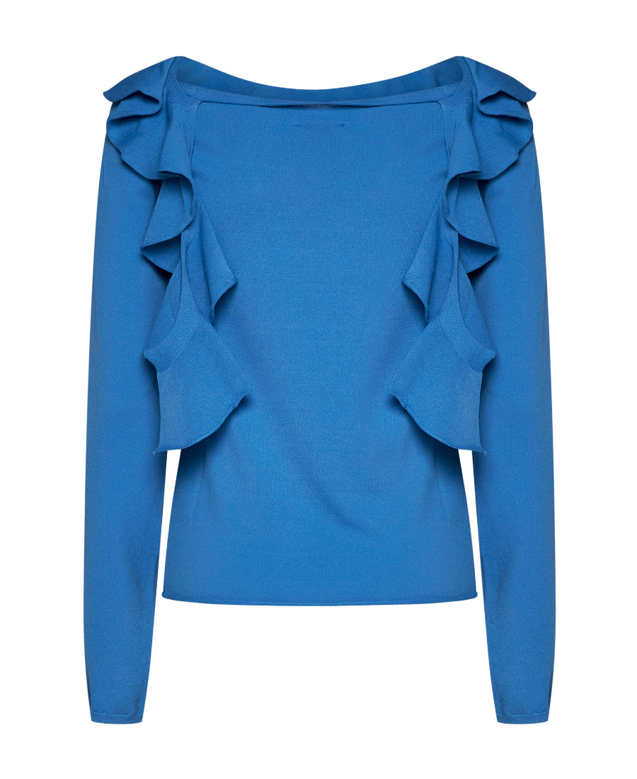 SEMICOUTURE RUFFLED-DETAIL JUMPER