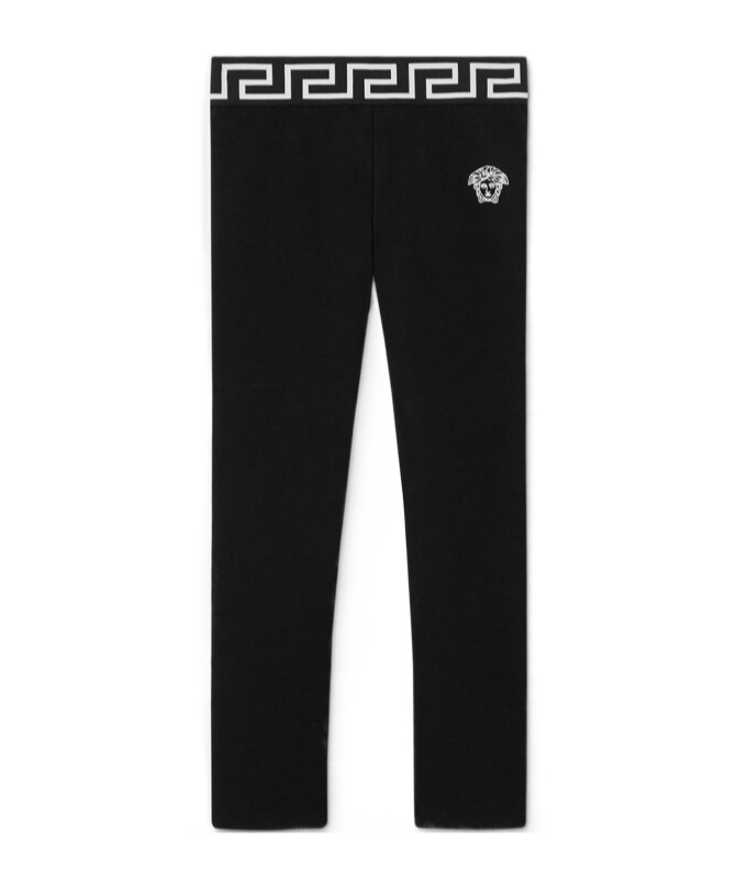 VERSACE GRECA ELASTICATED-WAISTBAND LEGGINGS 