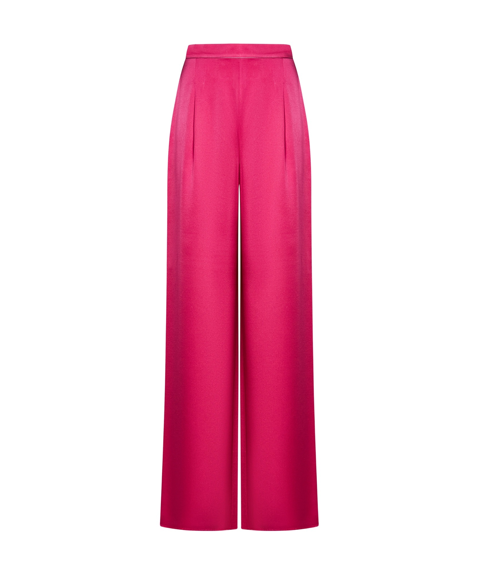 Max Mara Wide Leg Satin Trousers In Red