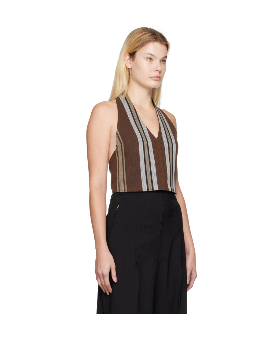 Jacquemus Striped Pattern Twill Vest In Black