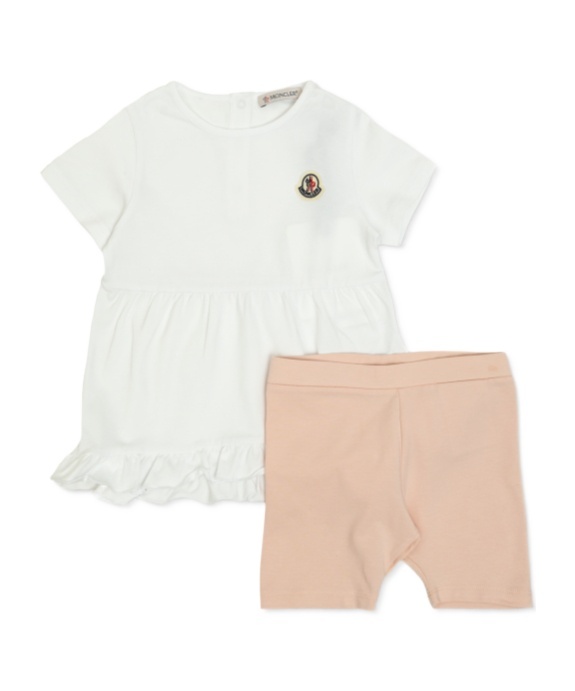 Moncler Short-sleeved Top And Trouser Set In White