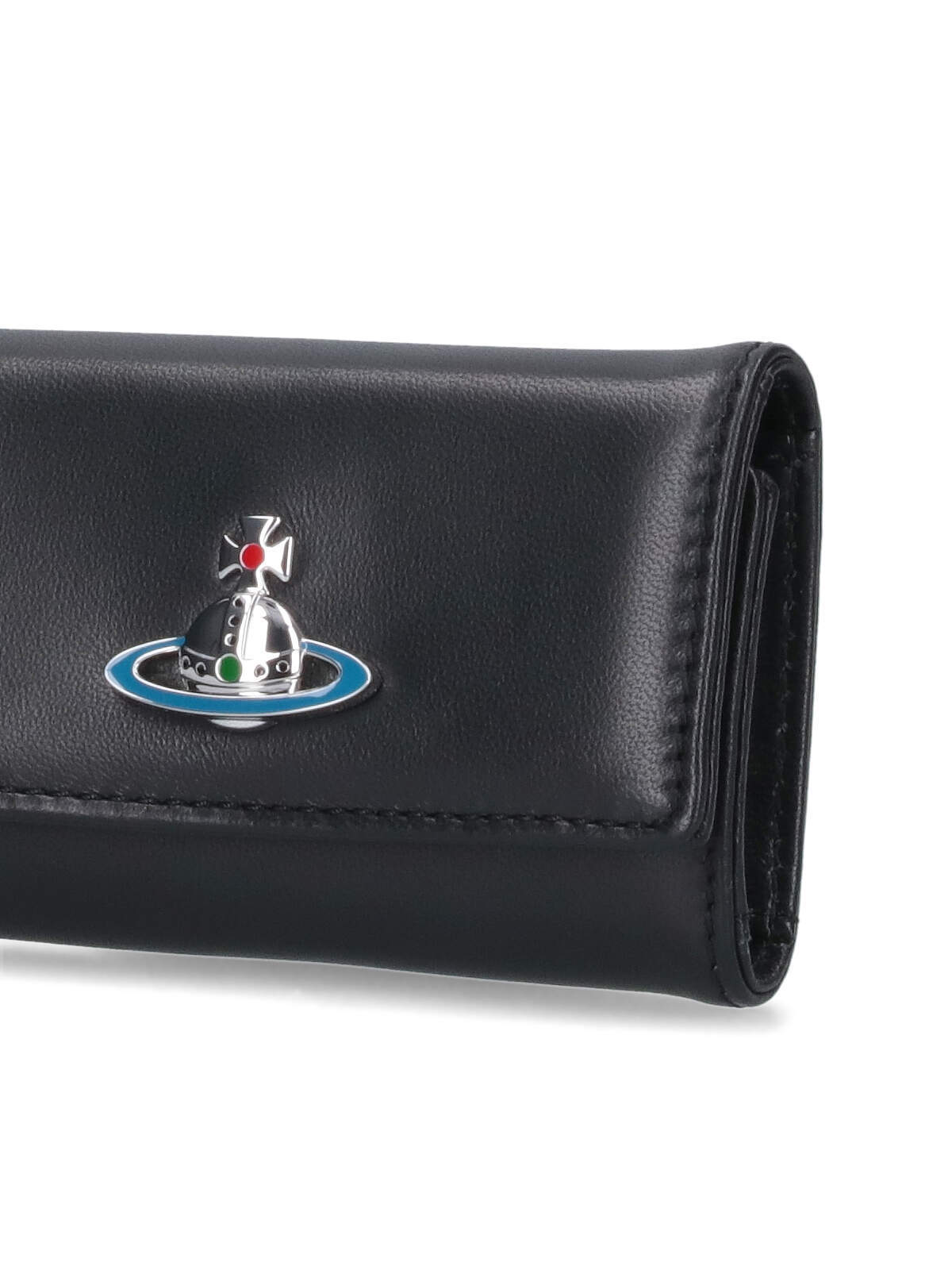 Vivienne Westwood "orb" Logo Keyring In Black