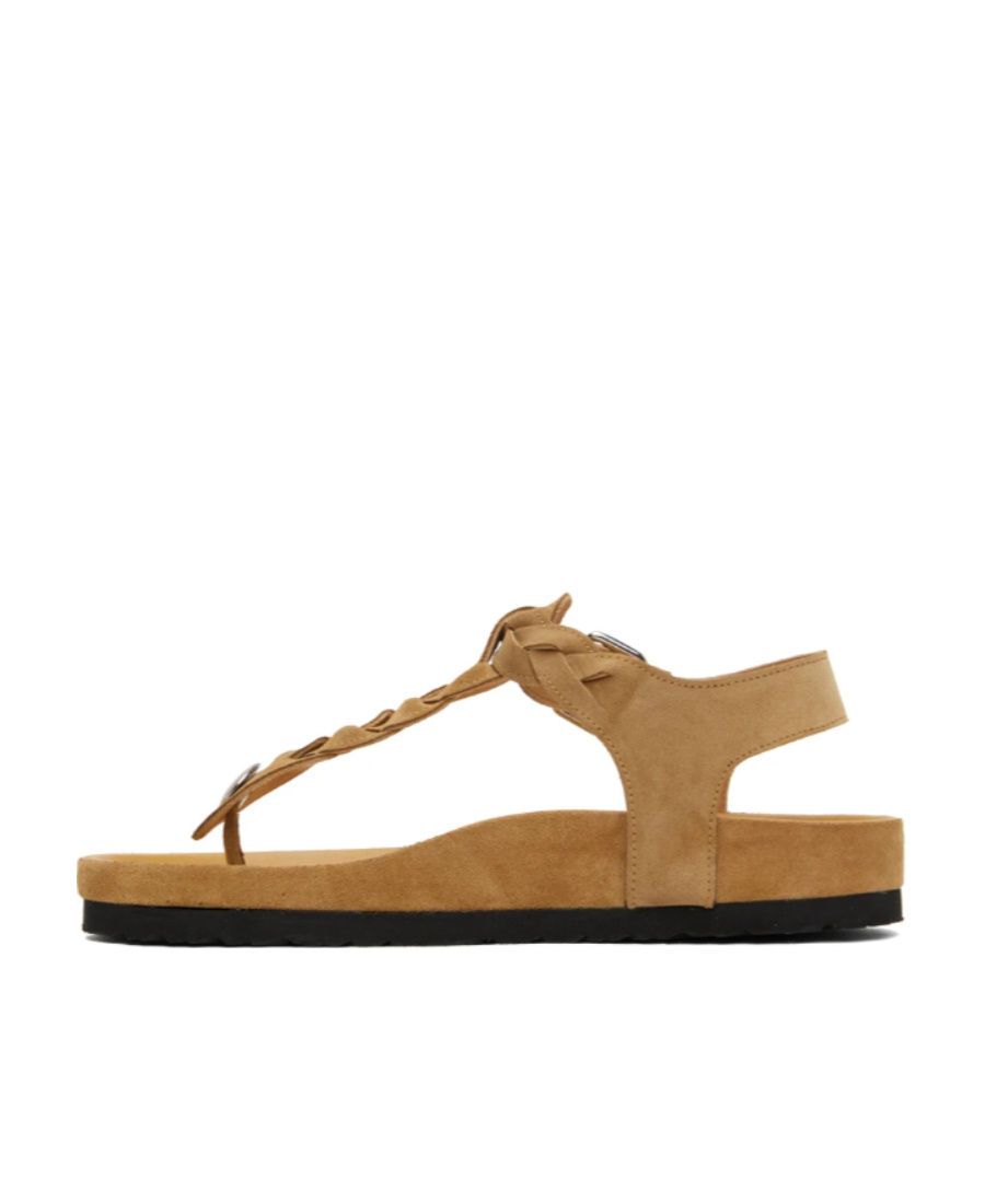 Isabel Marant Round Head Flat-soled Sandals In Brown