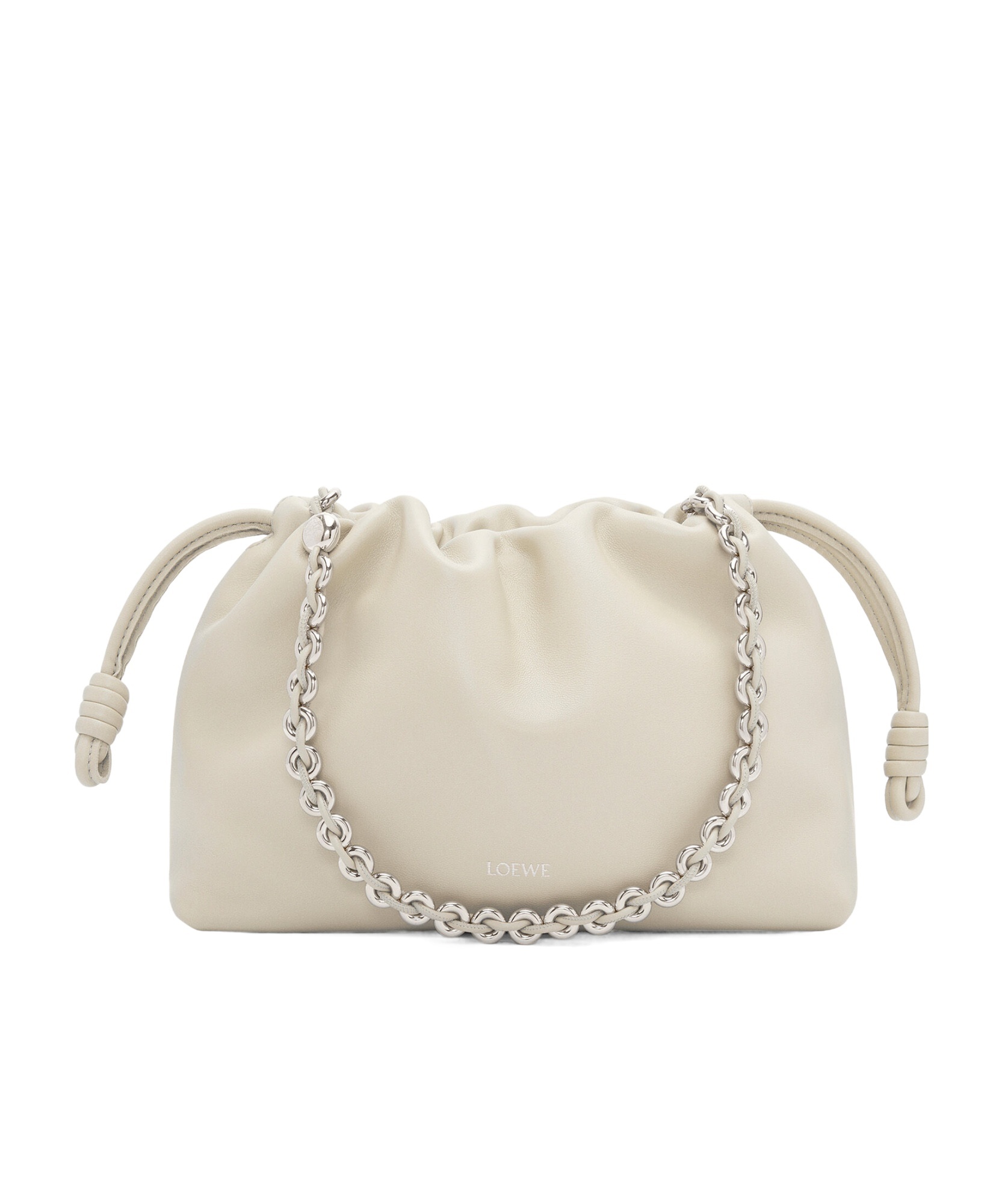 Loewe Flamenco Medium Drawstring Shoulder Bag In Neutral