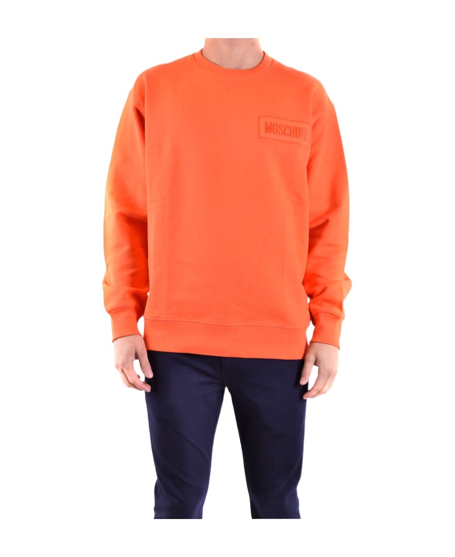 Moschino Chest Logo-print Detail Sweatshirt In Orange