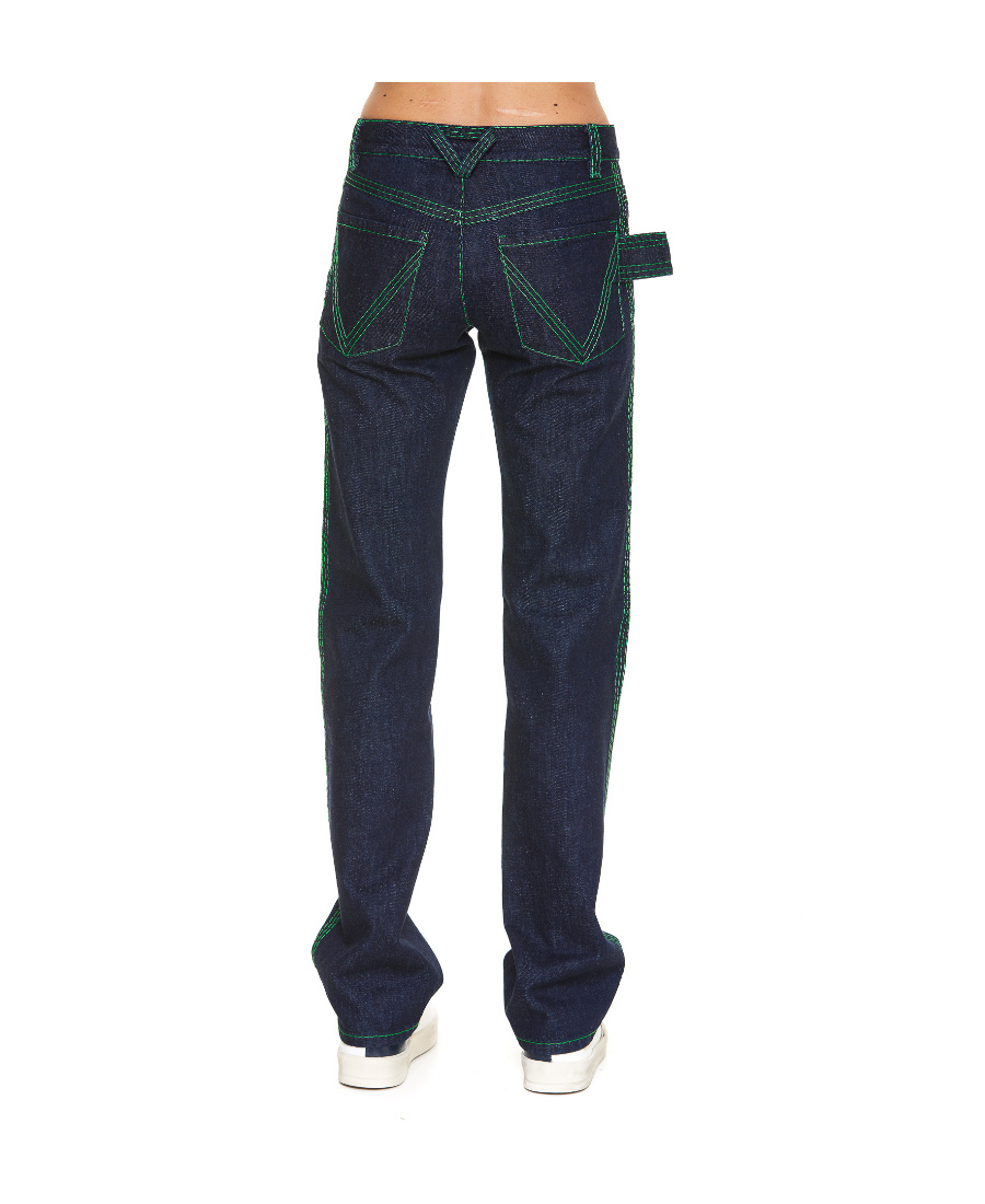 Bottega Veneta Contrast-stitching Straight-leg Jeans In Black