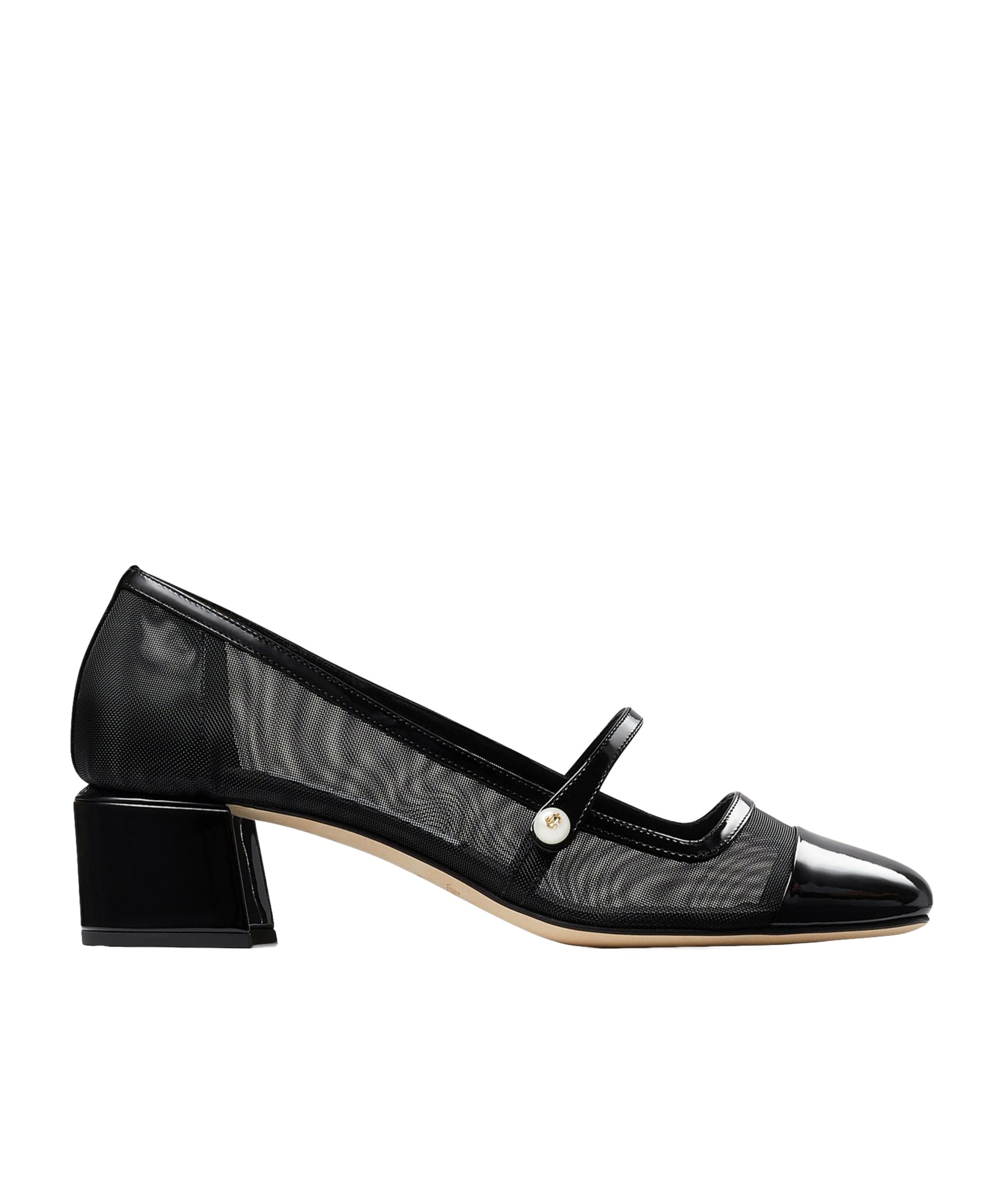 Shop Jimmy Choo Elisa 45 Shallow High Heels In Black