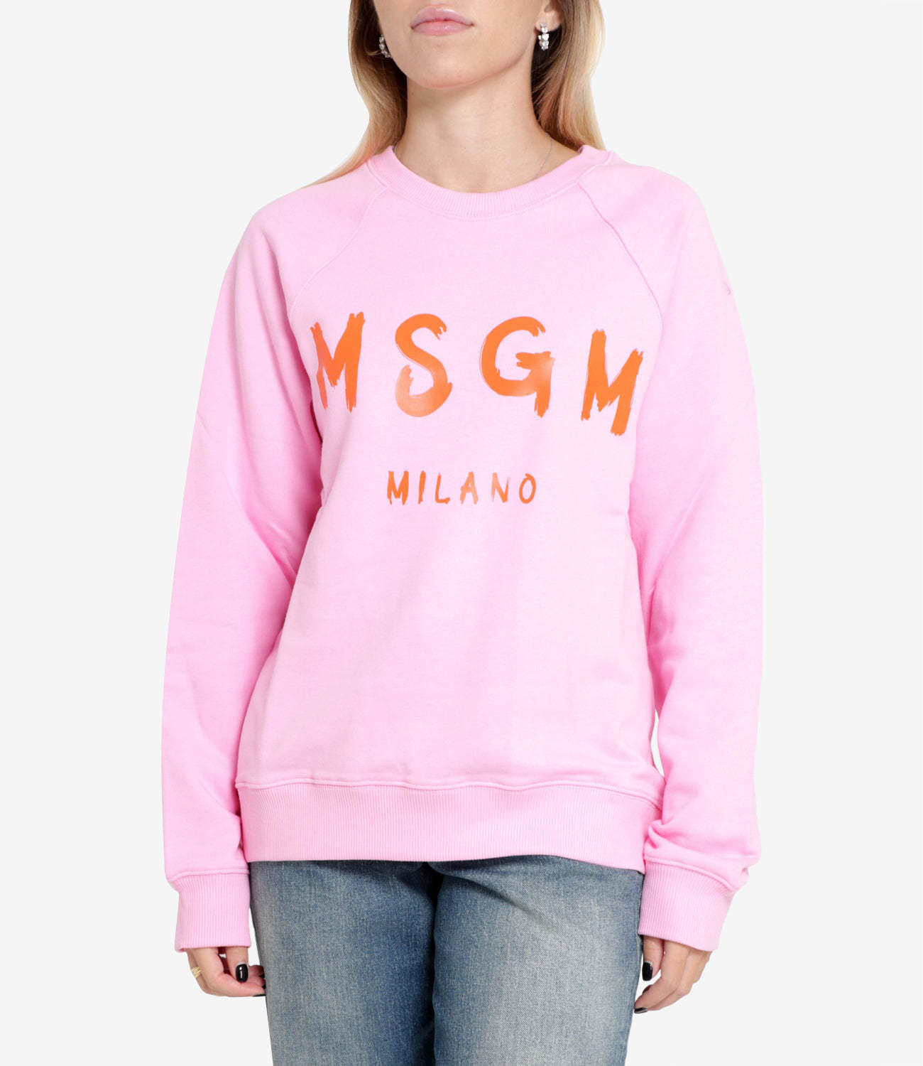 Msgm Logo-print Detail Sweatshirt In Pink
