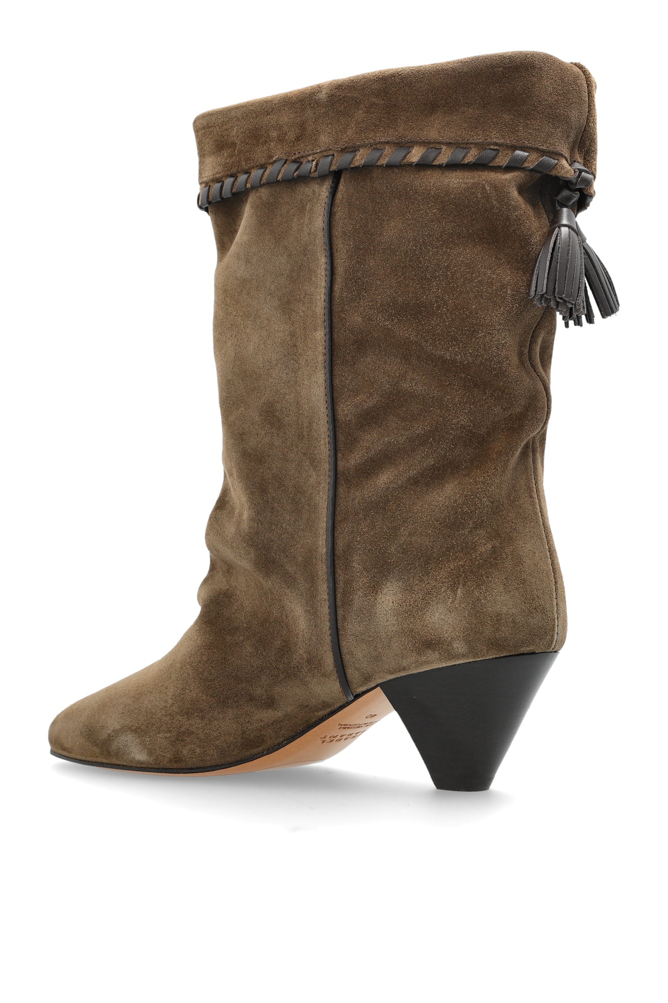 Isabel Marant Pleated Ankle Boots In Green