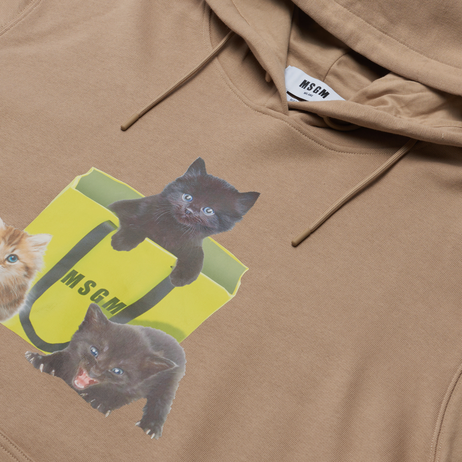 Msgm Hooded Sweater In Nude
