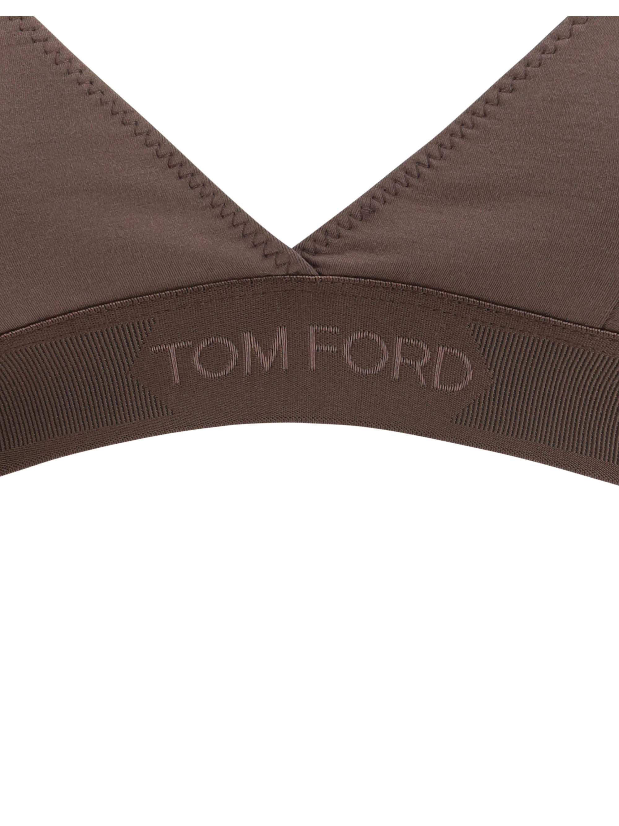 Tom Ford Triangle Bra Top In Brown