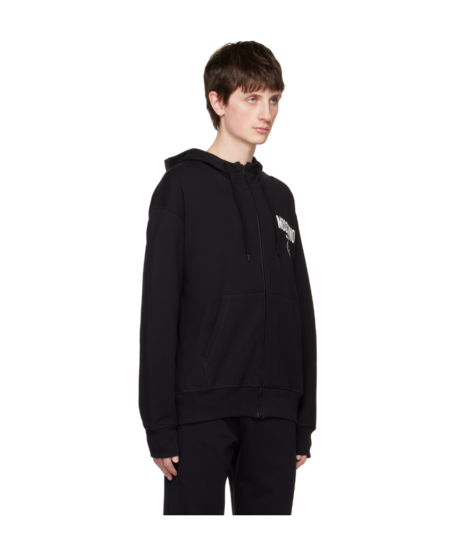 Moschino Hooded Sweater In Black