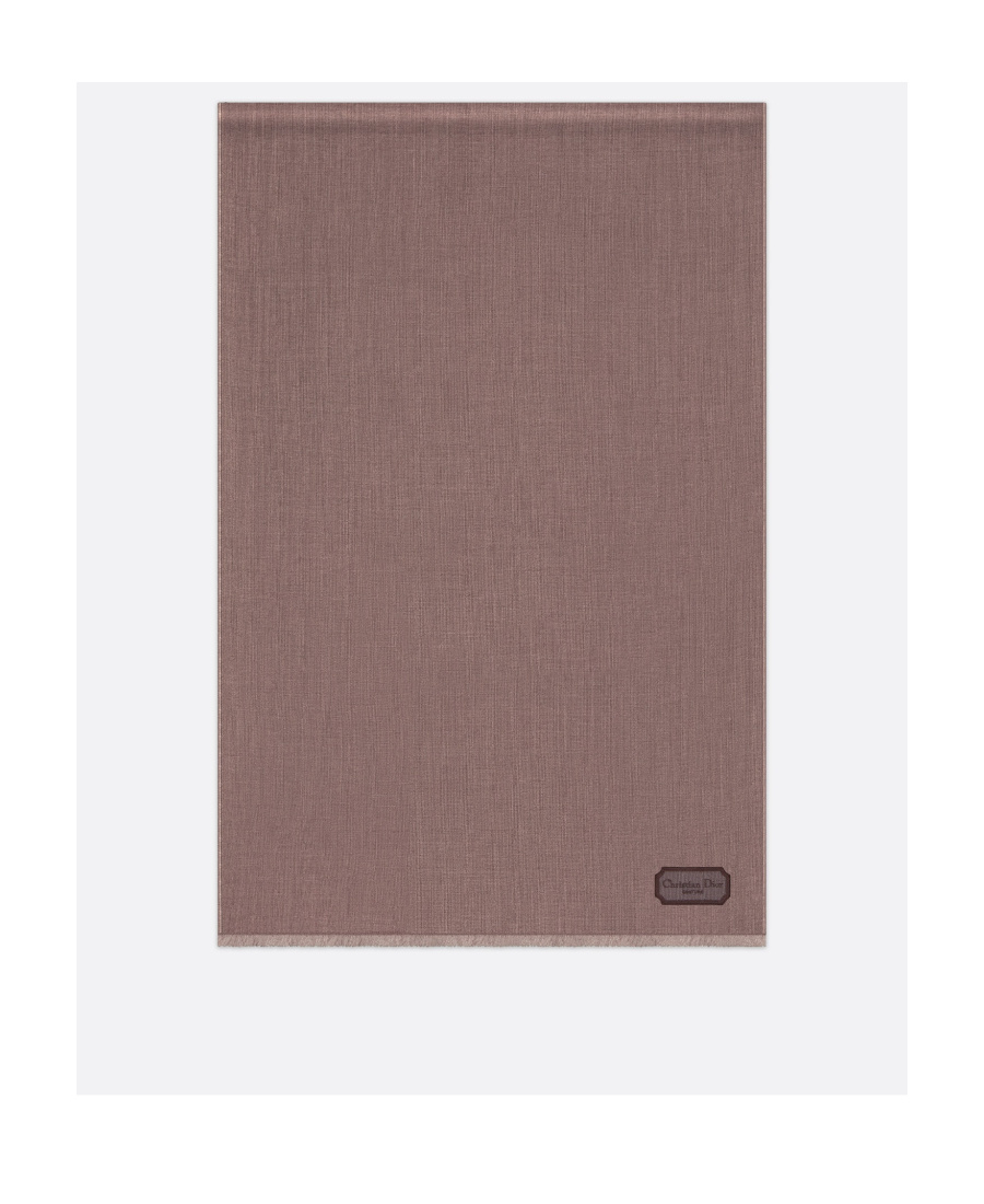 Dior Homme Logo Patch Fringed Scarf In Brown
