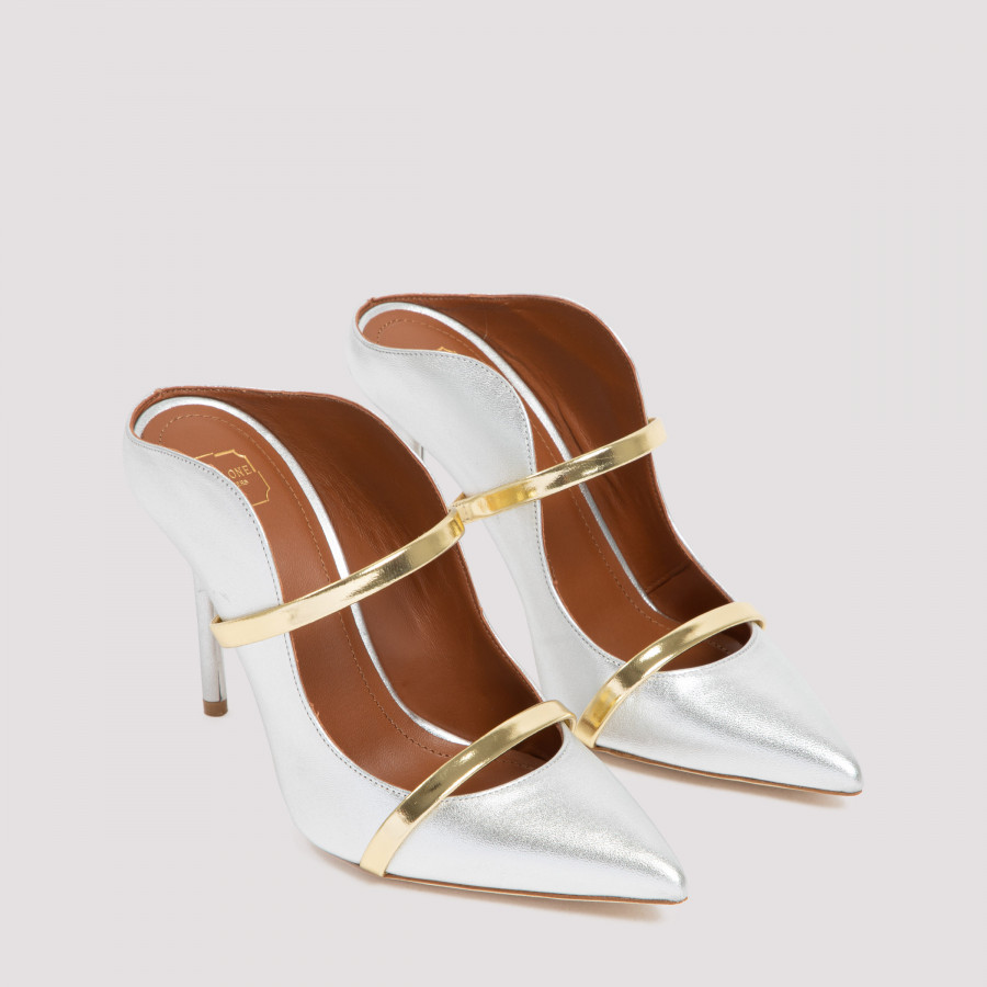 Malone Souliers Decollete Mules With Metallic Nappa