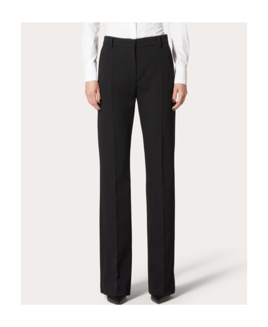 Valentino Virgin Wool Tailored Trousers In Black
