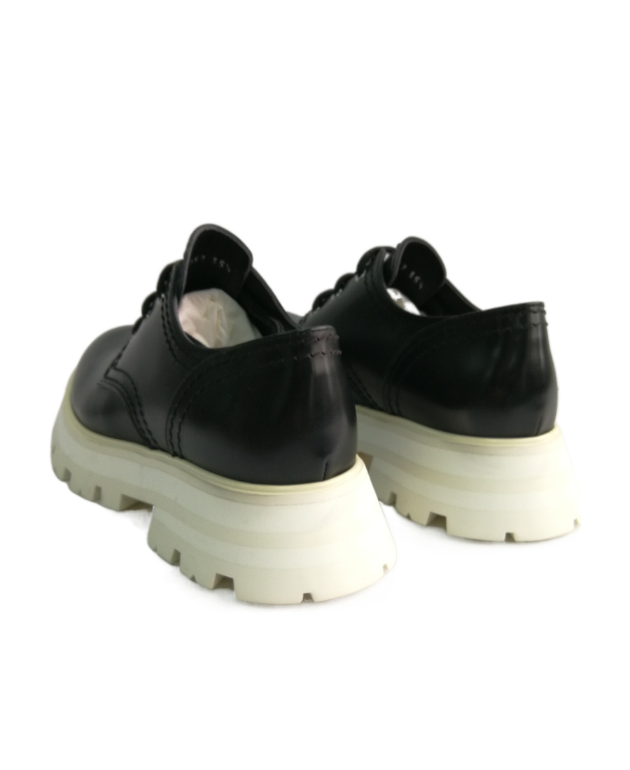 Alexander Mcqueen Lace Up Thick-soled Shoes In Black
