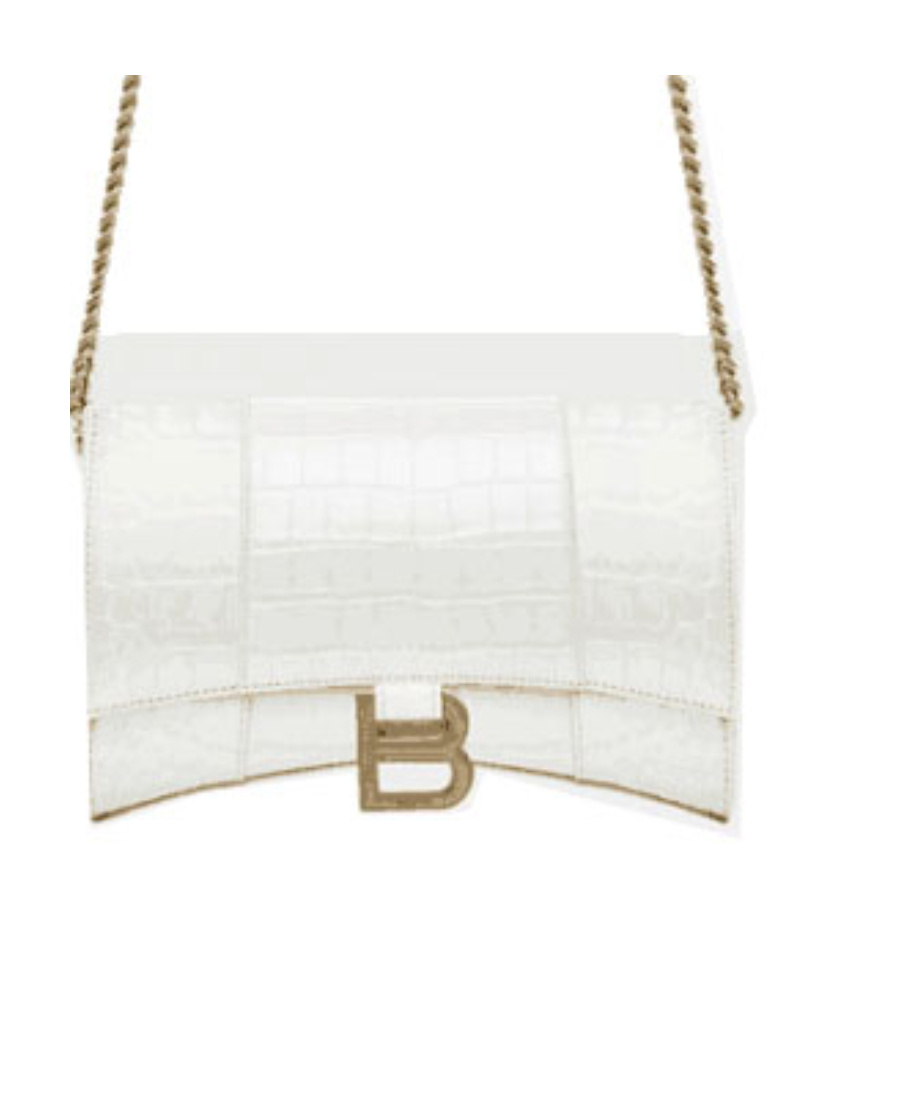 Balenciaga Hourglass Chain Wallet In White