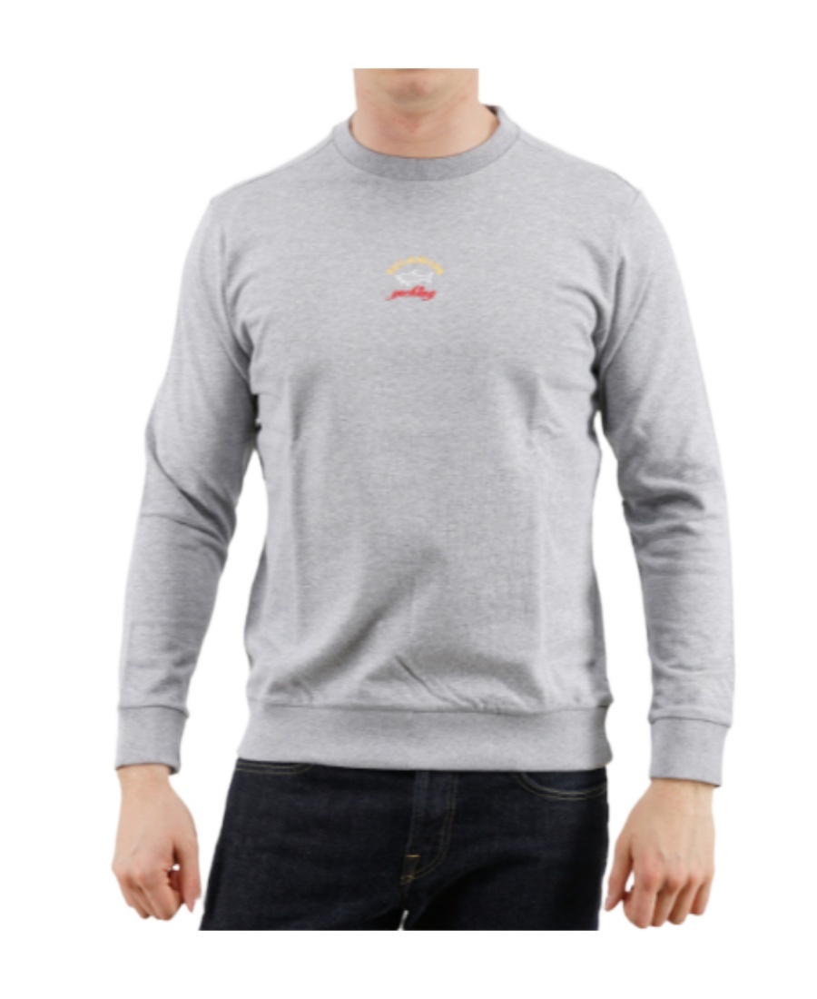 Shop Paul & Shark Logo Printed Sweater In Gray