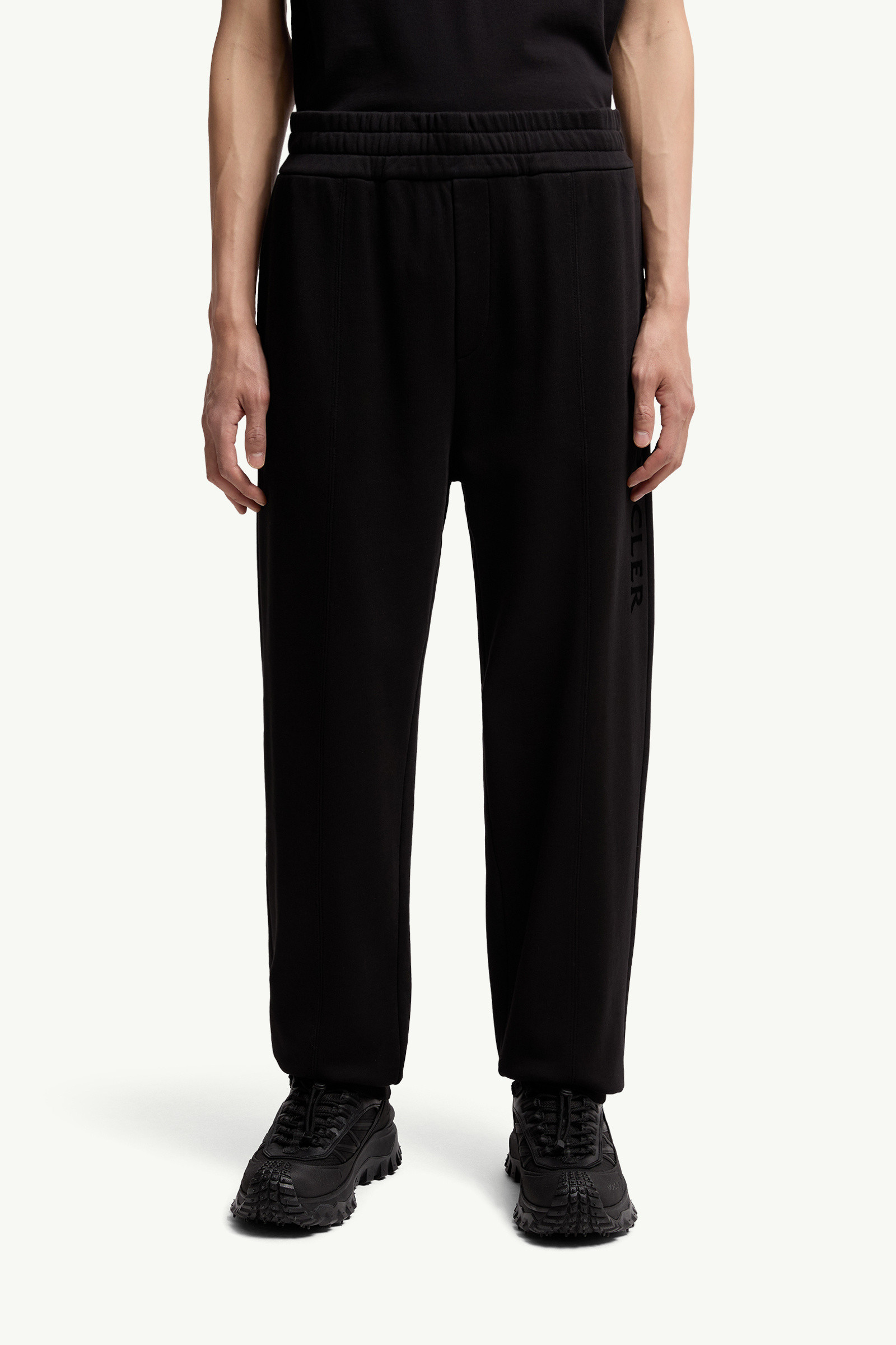 Moncler Cotton Sweatpants In Black