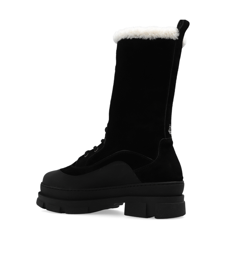 Jimmy Choo Aldea Lace-up Suede Boots In Black