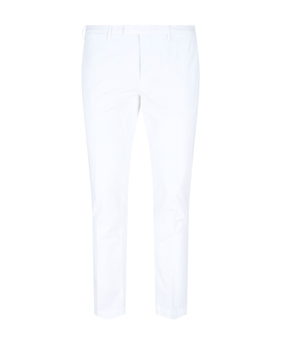 Pt Torino Cropped Tailored Trousers In White