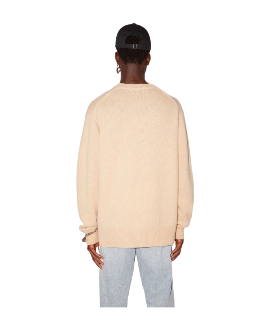 Acne Studios Ribbed-knit V-neck Sweater In Nude