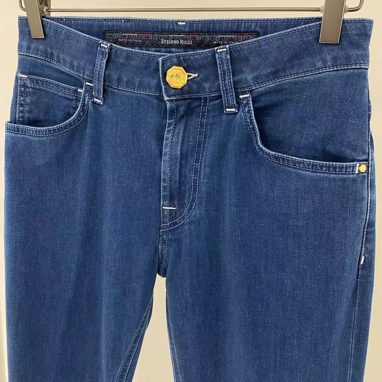 Stefano Ricci Logo Logo Denim Trousers In Blue