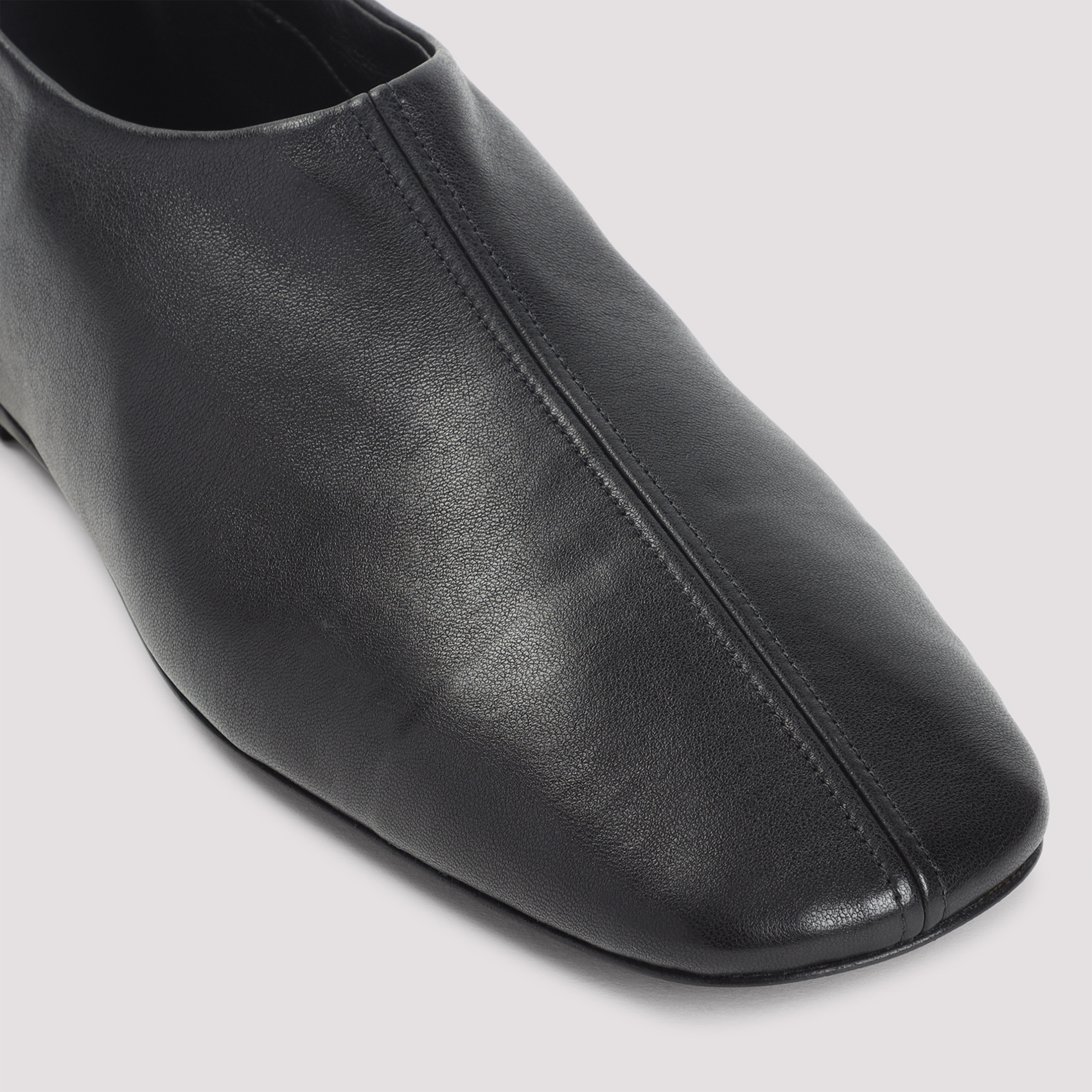 Dries Van Noten Soft Black Leather Loafers With Squared Toe In Black