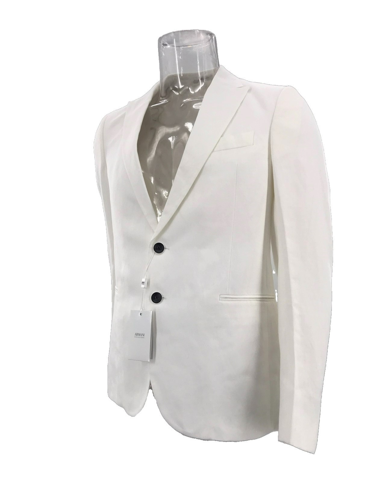 Armani Collezioni Long Sleeved Suit Jacket In White