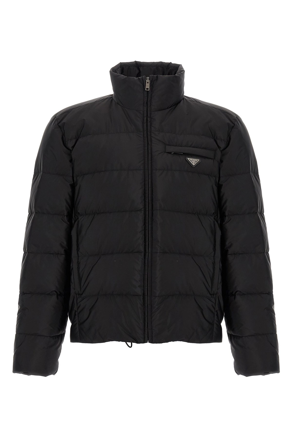 Prada Re-nylon Down Jacket In Black
