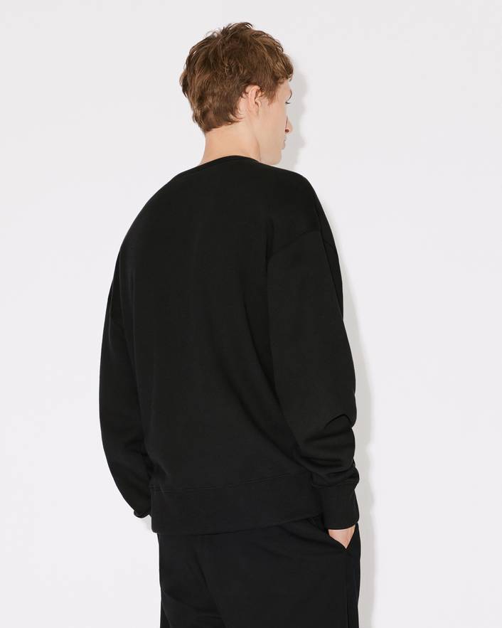 Kenzo Logo Oversized Cotton Sweatshirt In Black