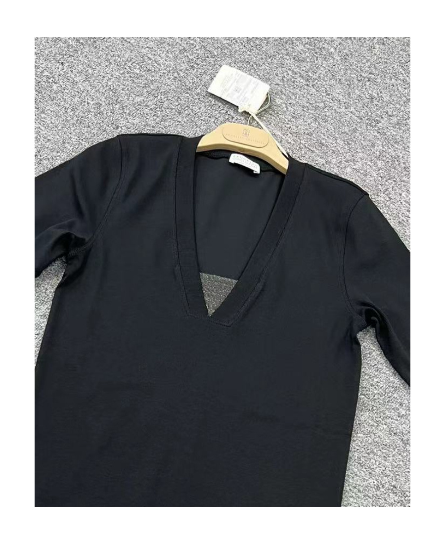 Brunello Cucinelli Monili-embellished T-shirt In Black