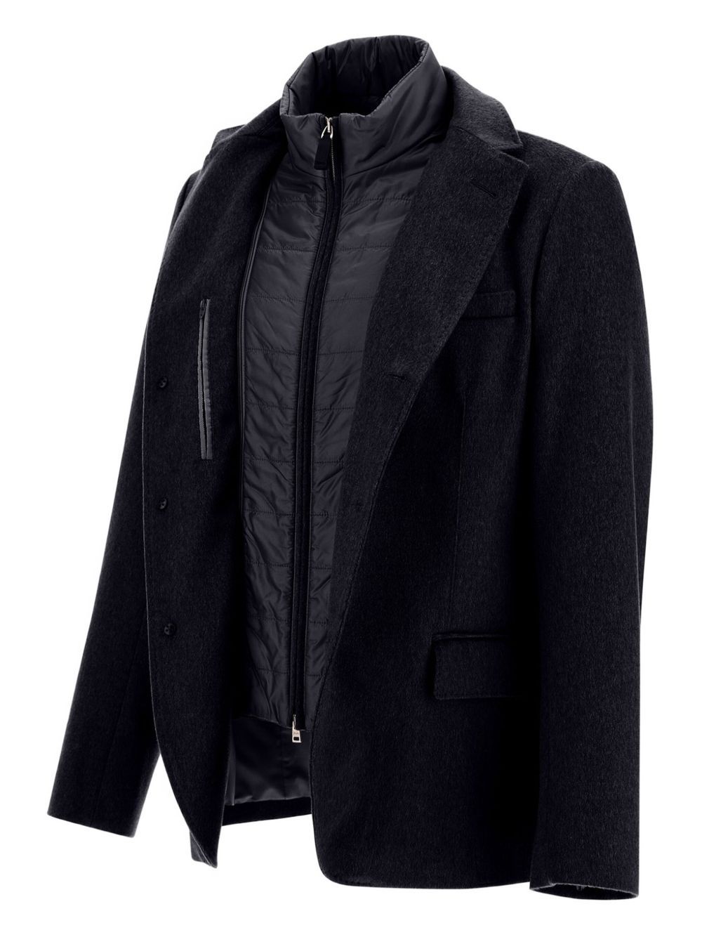Herno Cashmere Padded Insert-detail Blazer In Black