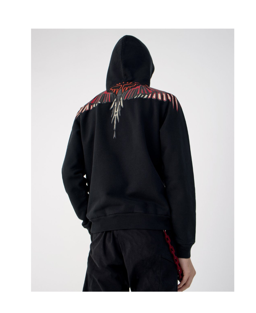 MARCELO BURLON COUNTY OF MILAN GEOMETRIC WING PRINT HOODED HOODED HOODIE