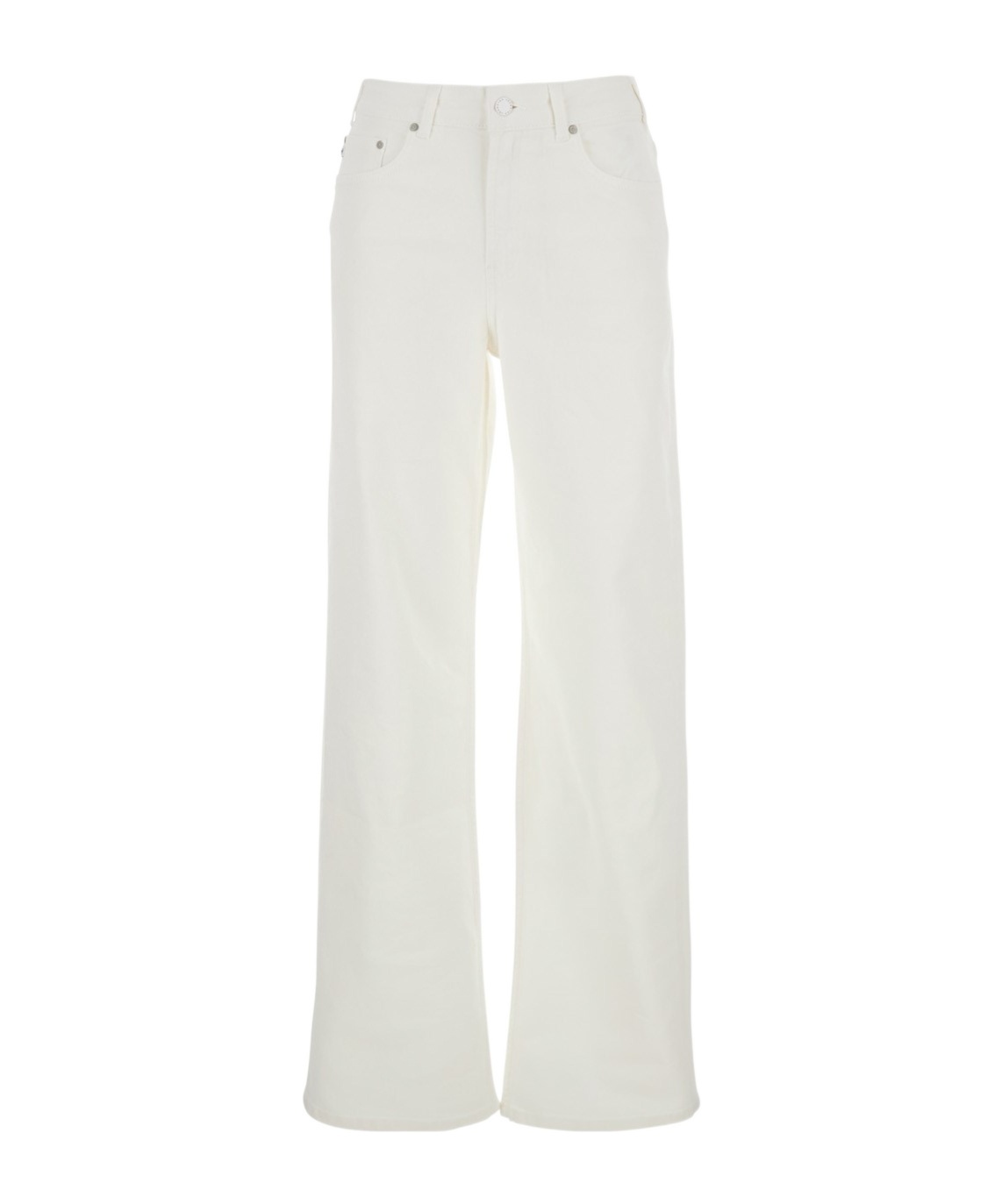 Ag White Jeans With Belt Loops And Logo Patch On The Rear In White