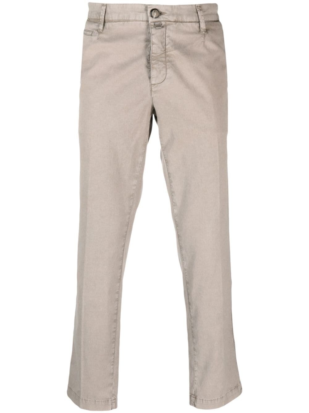 Jacob Cohen Logo-patch Slim-cut Trousers In Nude