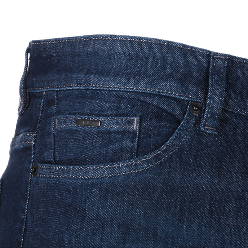 Shop Hugo Boss Straight-leg Denim Jeans In Black