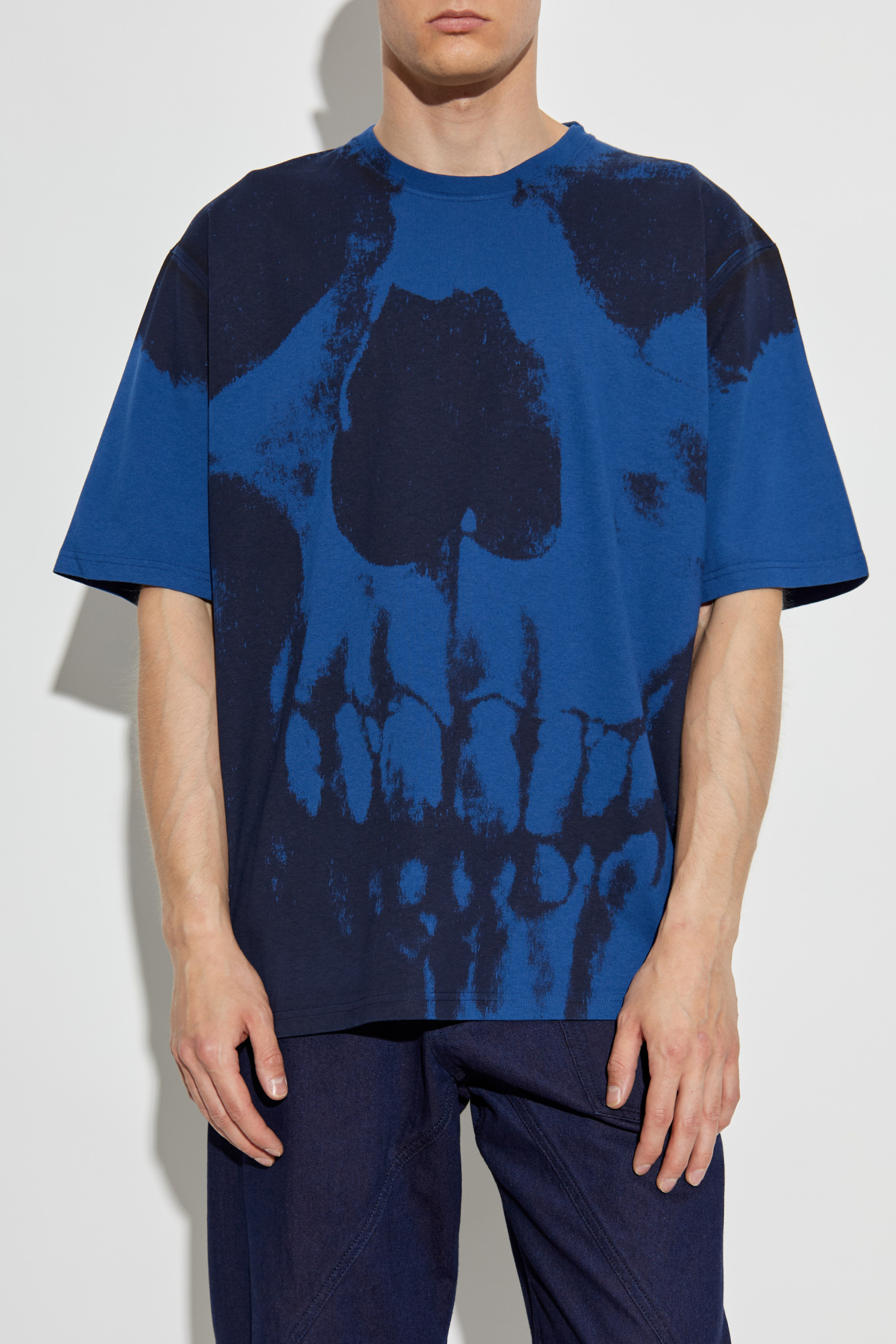 Alexander Mcqueen T-shirt With Print In Blue