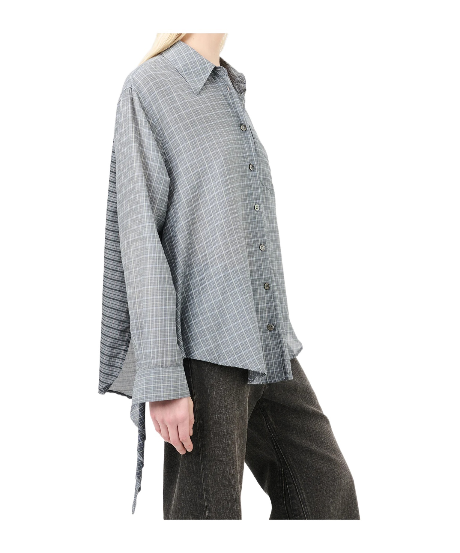 Shop Our Legacy Apron Shirt In Picnic Check Cotton Silk