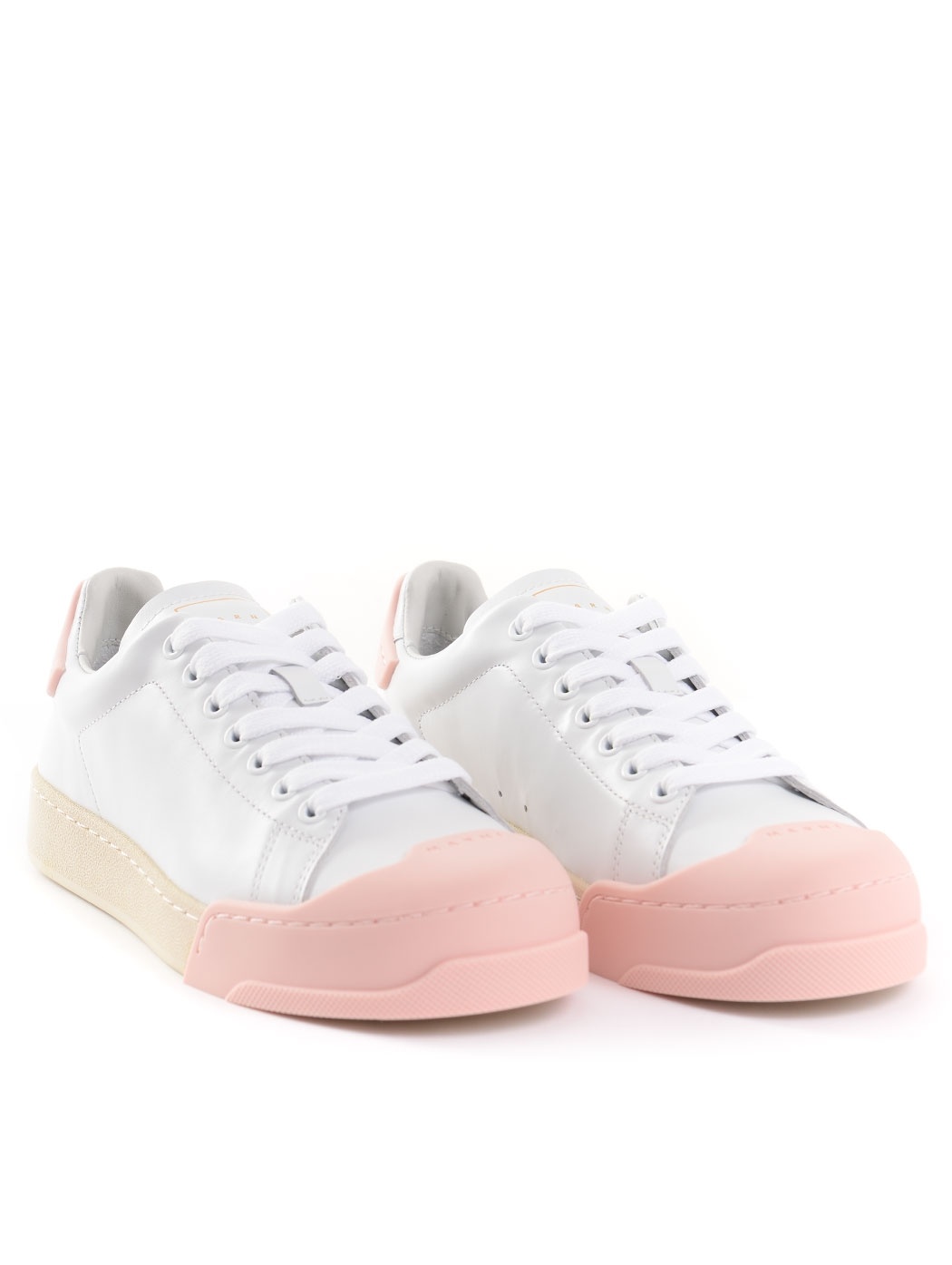 Marni Dada Bumper Sneaker In White And Pink Leather